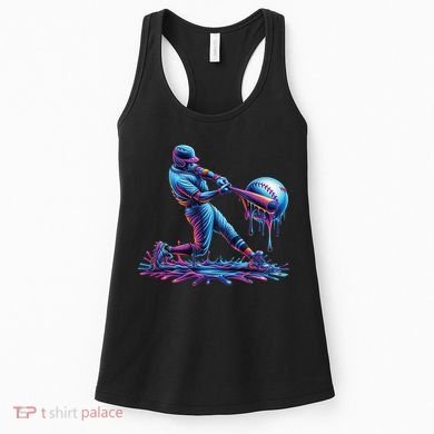 Ice Cream Drip Baseball Bat Baseball Player Women's Tank Top