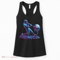 Ice Cream Drip Baseball Bat Baseball Player Women's Tank Top thumb 0