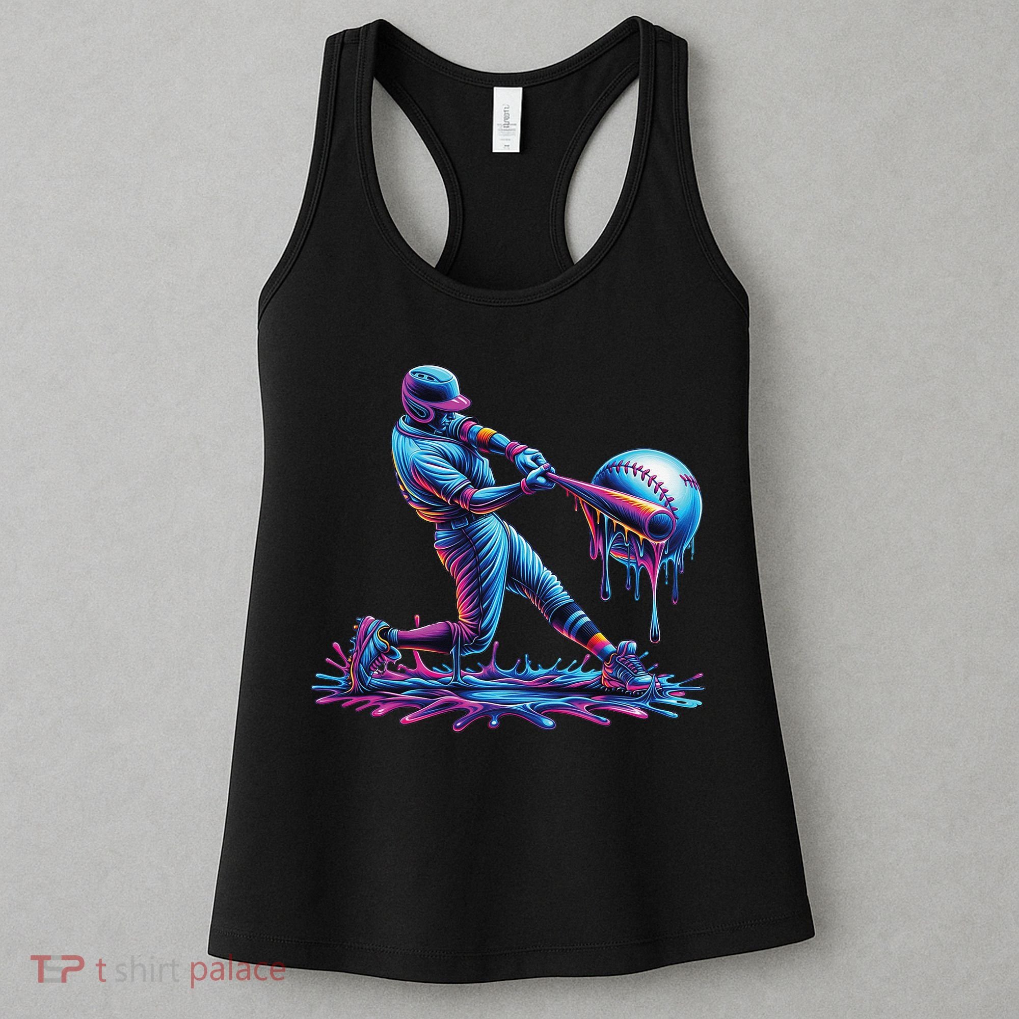 Ice Cream Drip Baseball Bat Baseball Player Women's Tank Top