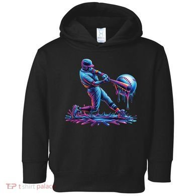 Ice Cream Drip Baseball Bat Baseball Player Toddler Hoodie
