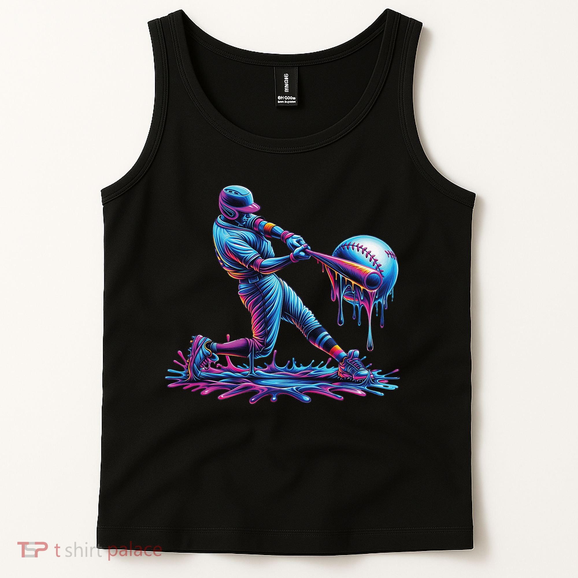 Ice Cream Drip Baseball Bat Baseball Player Tank Top