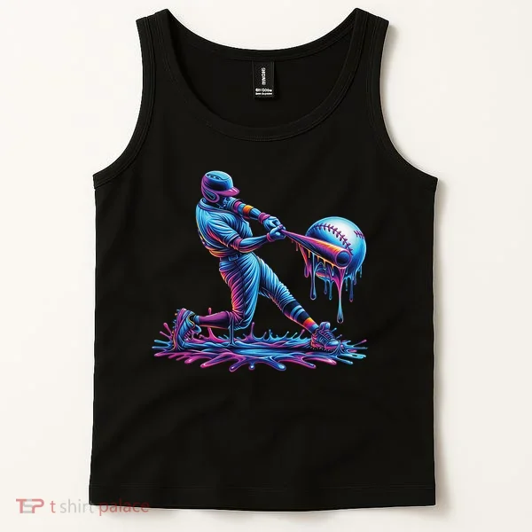 Ice Cream Drip Baseball Bat Baseball Player Tank Top