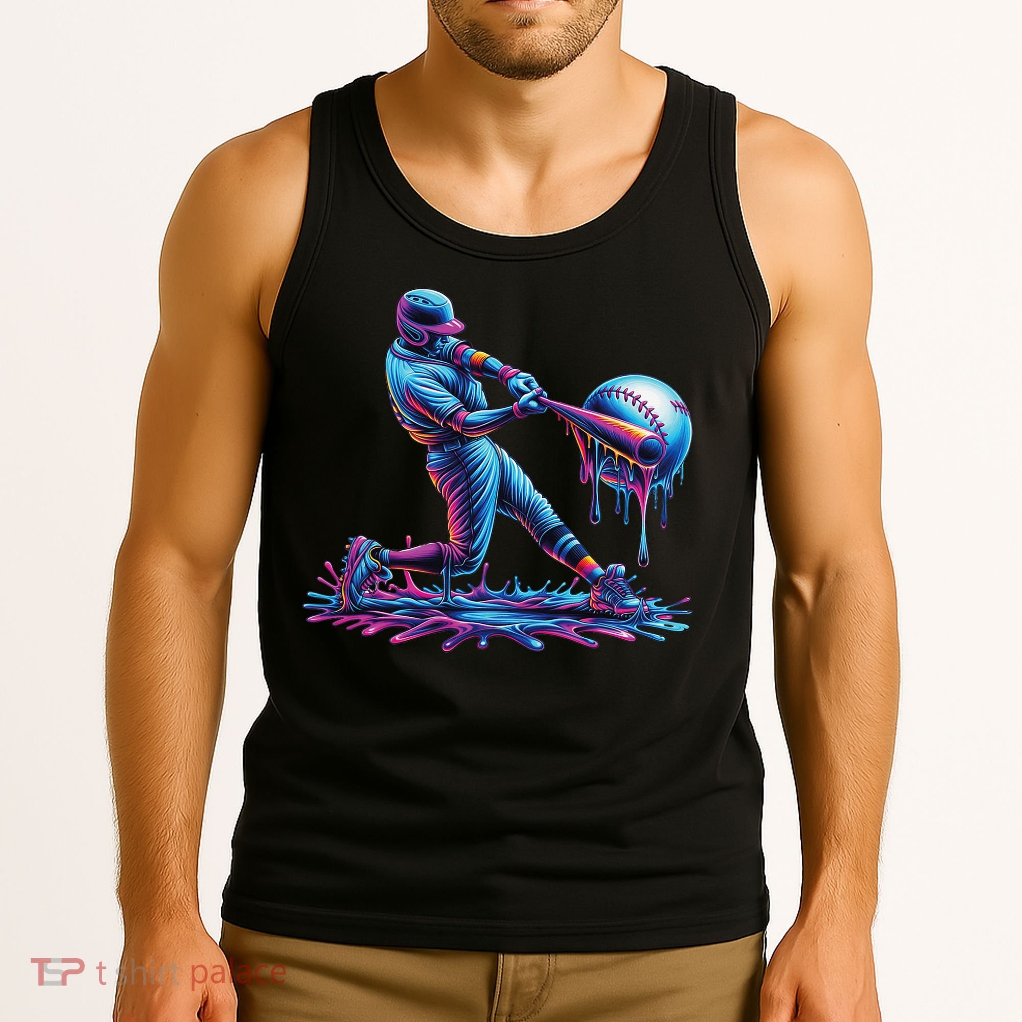 Ice Cream Drip Baseball Bat Baseball Player Tank Top