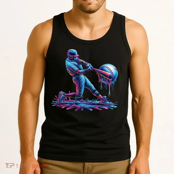 Ice Cream Drip Baseball Bat Baseball Player Tank Top