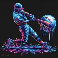 Ice Cream Drip Baseball Bat Baseball Player Tank Top thumb 6