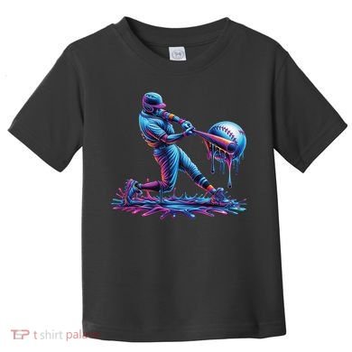 Ice Cream Drip Baseball Bat Baseball Player Toddler T-Shirt
