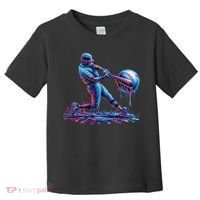 Ice Cream Drip Baseball Bat Baseball Player Toddler T-Shirt thumb 0