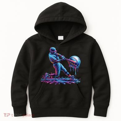 Ice Cream Drip Baseball Bat Baseball Player Kids Hoodie