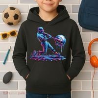 Ice Cream Drip Baseball Bat Baseball Player Kids Hoodie thumb 2