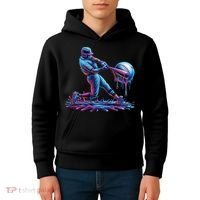 Ice Cream Drip Baseball Bat Baseball Player Kids Hoodie thumb 4