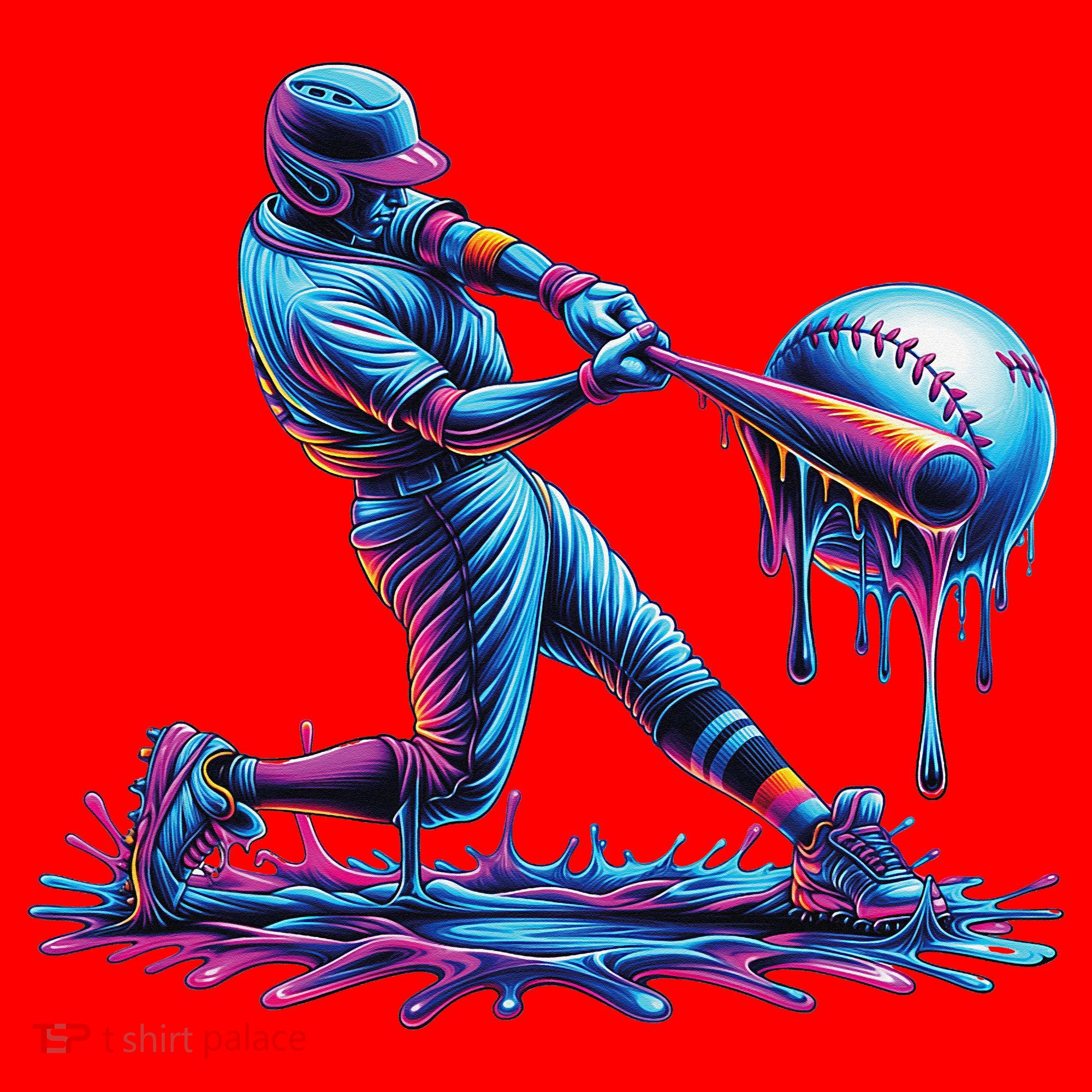 Ice Cream Drip Baseball Bat Baseball Player Santa Hat