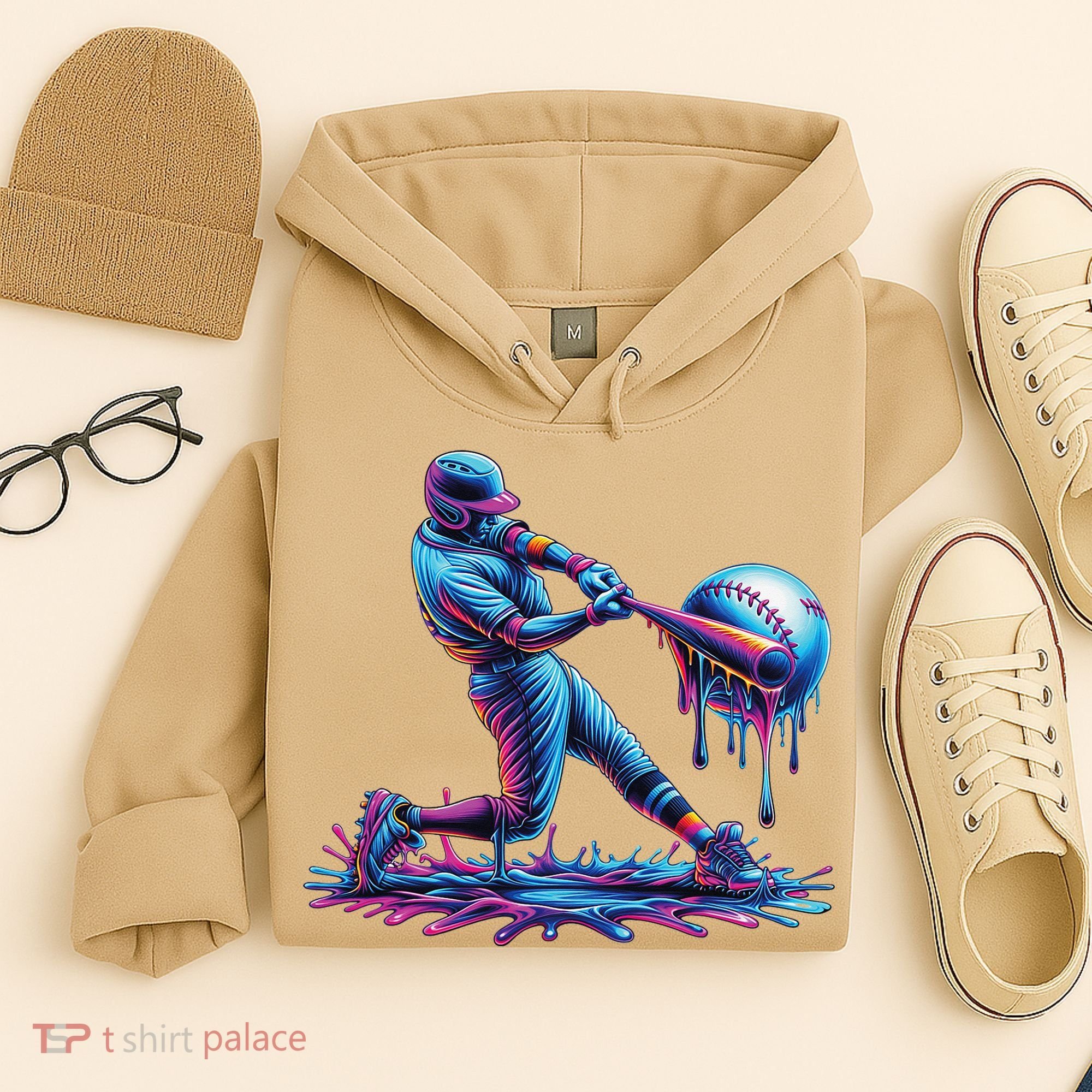 Ice Cream Drip Baseball Bat Baseball Player Hoodie