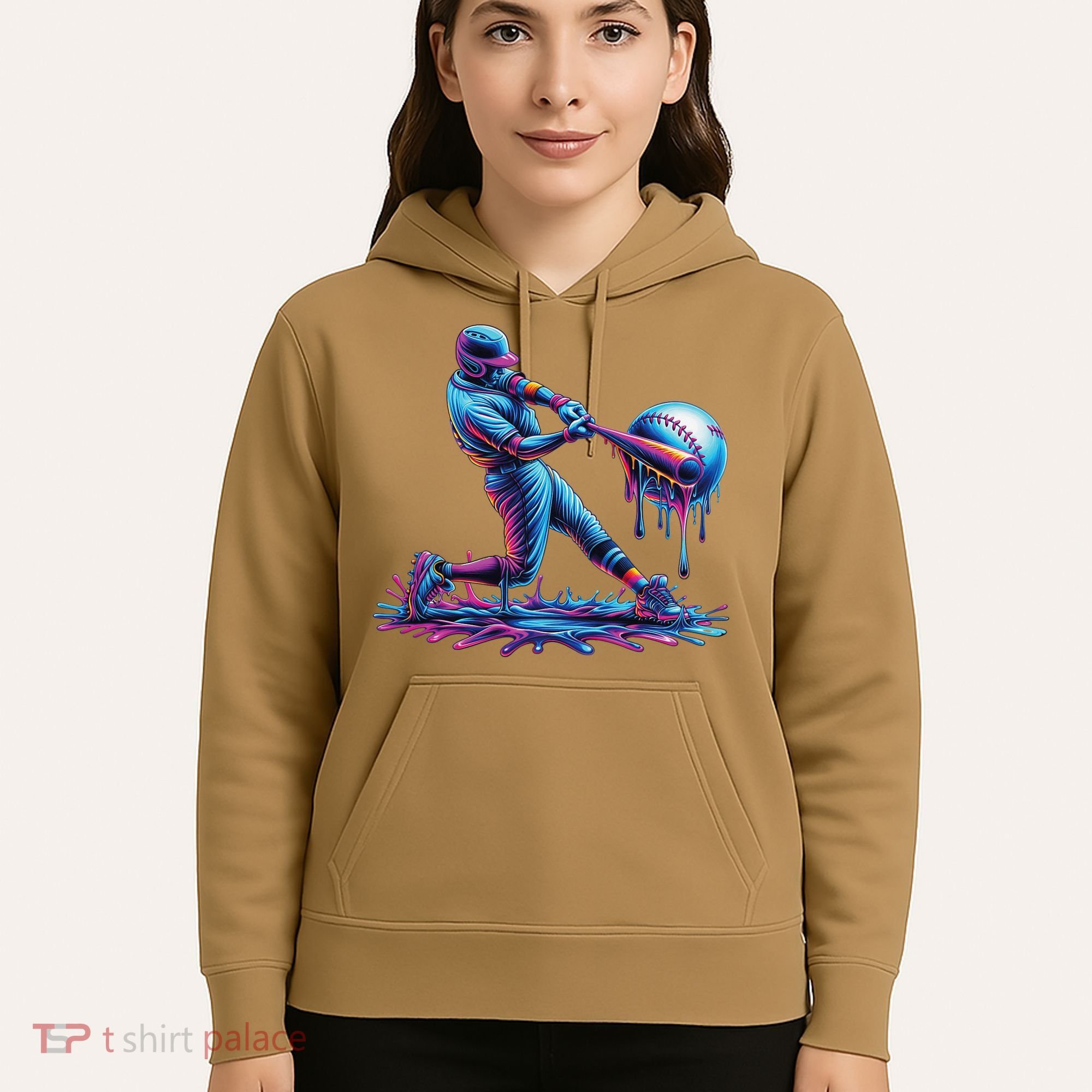 Ice Cream Drip Baseball Bat Baseball Player Hoodie