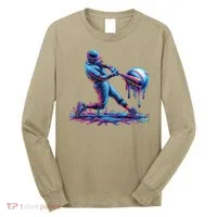 Ice Cream Drip Baseball Bat Baseball Player Long Sleeve Shirt thumb 0