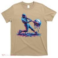 Ice Cream Drip Baseball Bat Baseball Player T-Shirt thumb 0