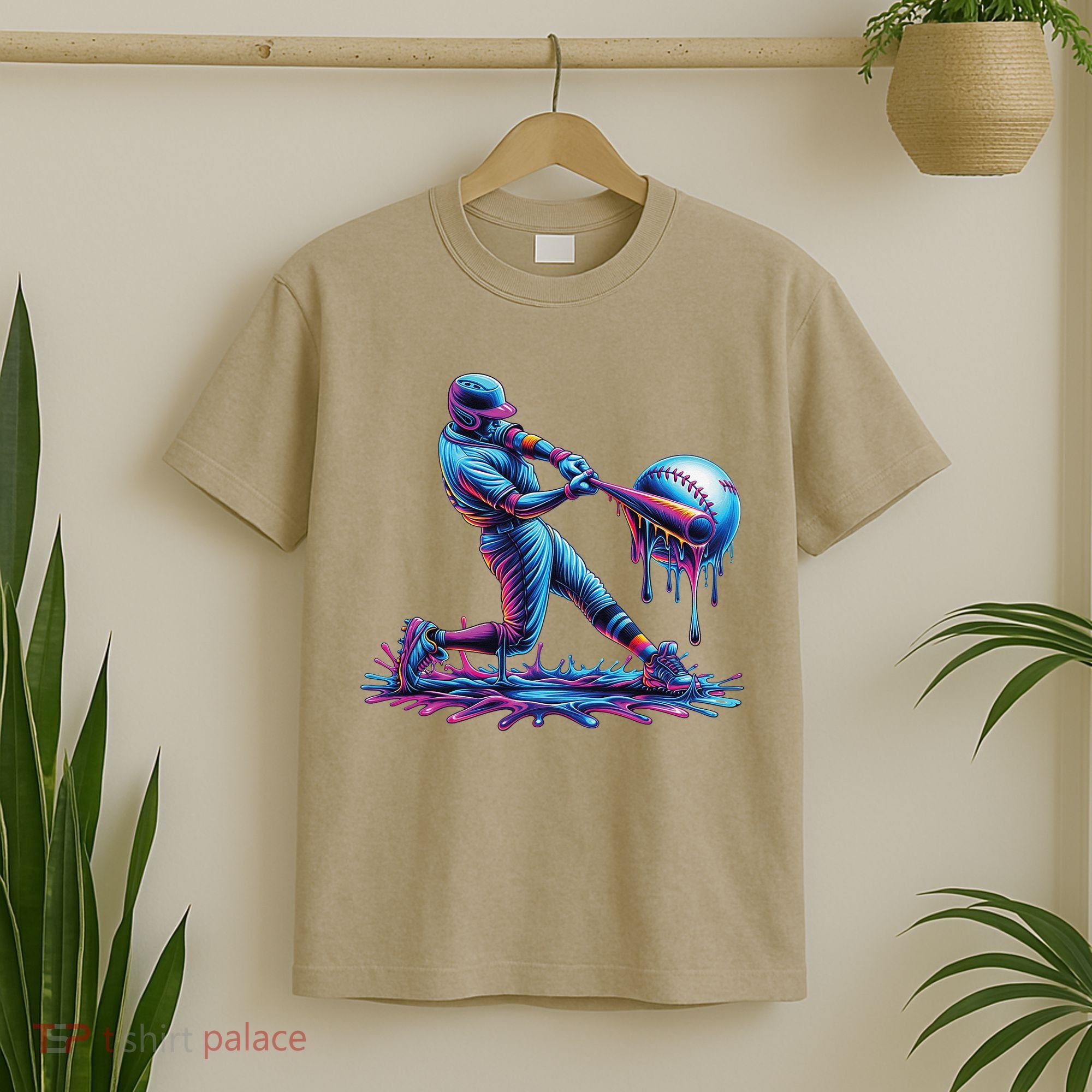Ice Cream Drip Baseball Bat Baseball Player T-Shirt
