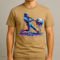 Ice Cream Drip Baseball Bat Baseball Player T-Shirt thumb 3