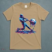 Ice Cream Drip Baseball Bat Baseball Player T-Shirt thumb 5