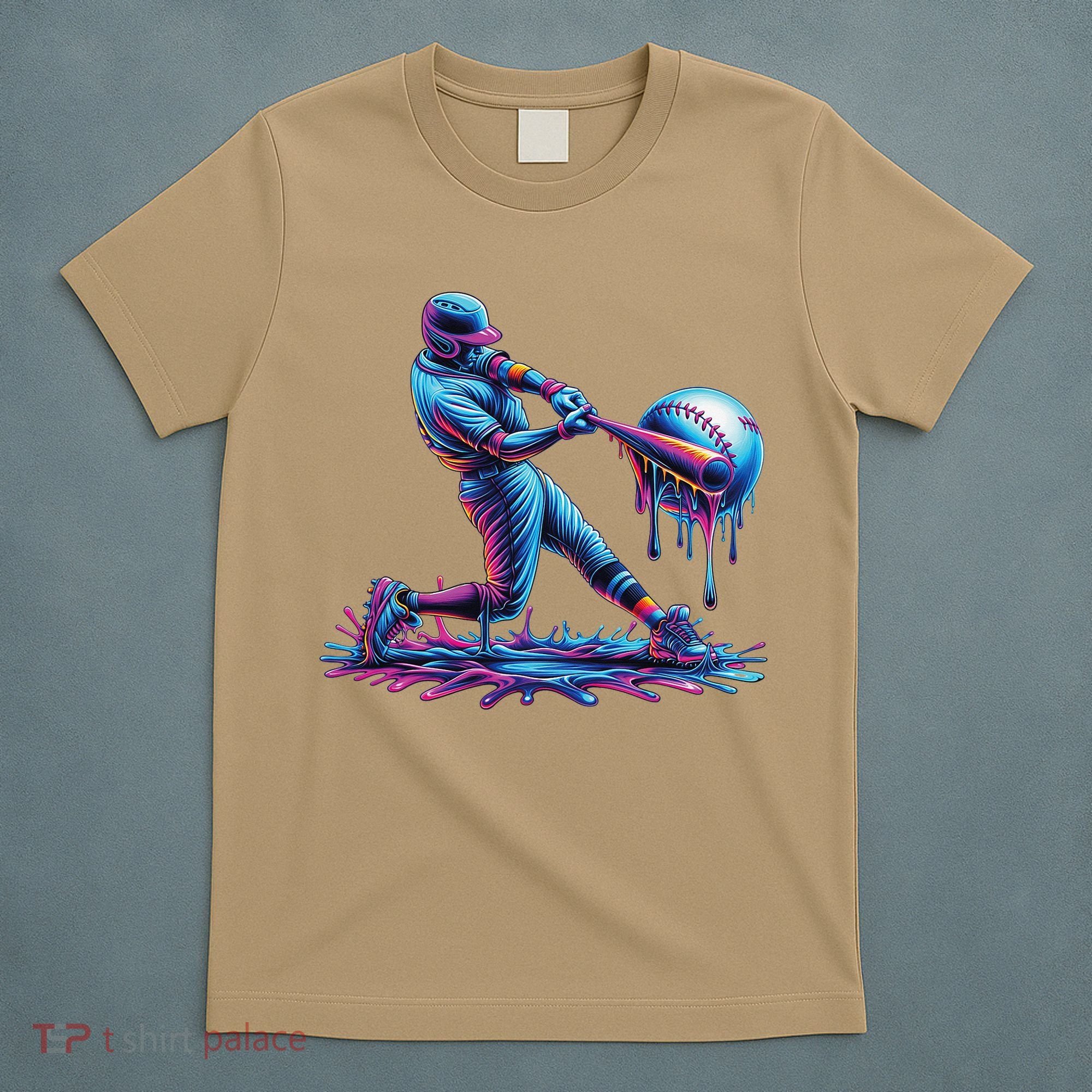 Ice Cream Drip Baseball Bat Baseball Player T-Shirt