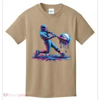Ice Cream Drip Baseball Bat Baseball Player Kids T-Shirt thumb 0