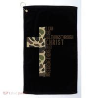 I Can Do All Things Through Christ Who Strengthens Me Camo Golf Towel thumb 0