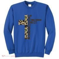 I Can Do All Things Through Christ Who Strengthens Me Camo Sweatshirt thumb 0