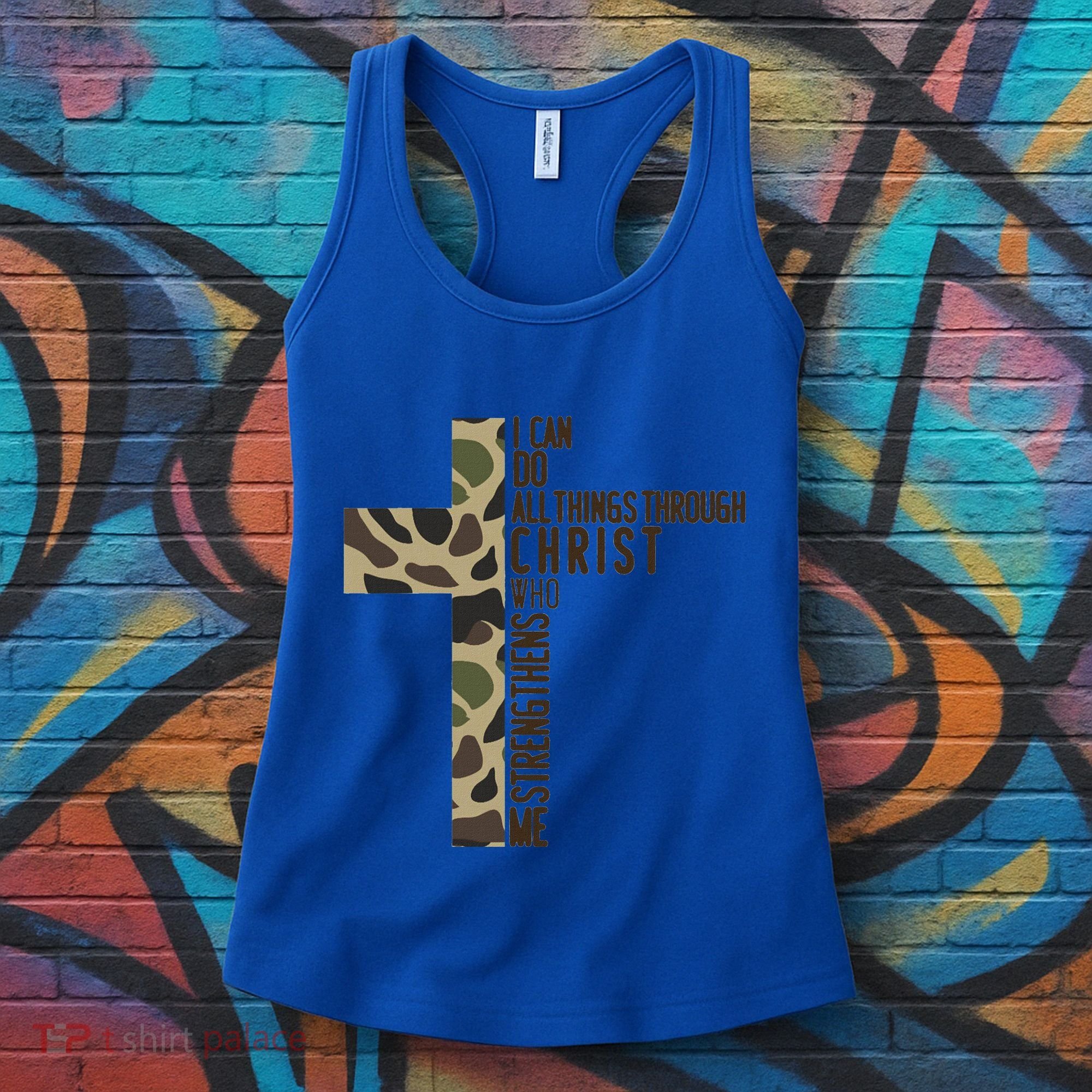I Can Do All Things Through Christ Who Strengthens Me Camo Women's Tank Top