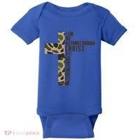 I Can Do All Things Through Christ Who Strengthens Me Camo Baby Bodysuit thumb 0