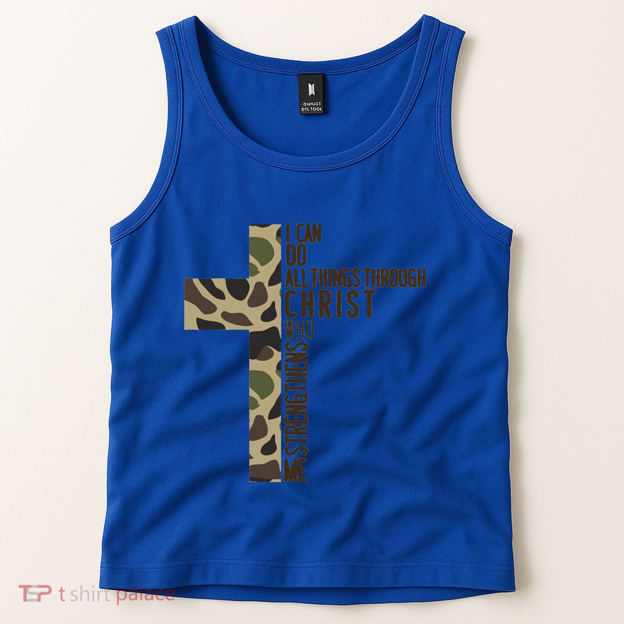 I Can Do All Things Through Christ Who Strengthens Me Camo Tank Top