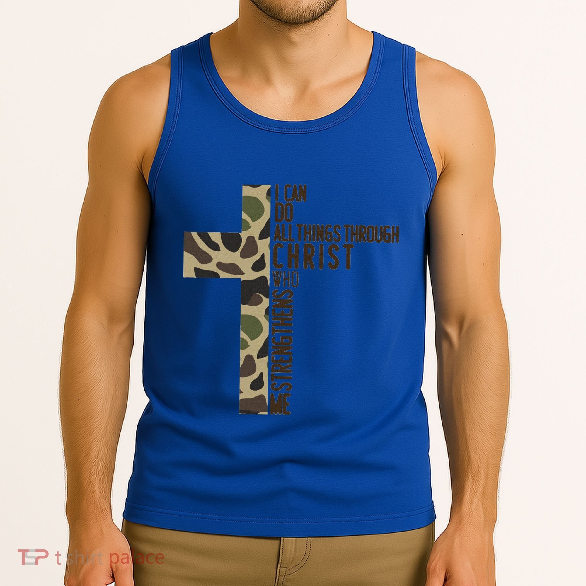 I Can Do All Things Through Christ Who Strengthens Me Camo Tank Top