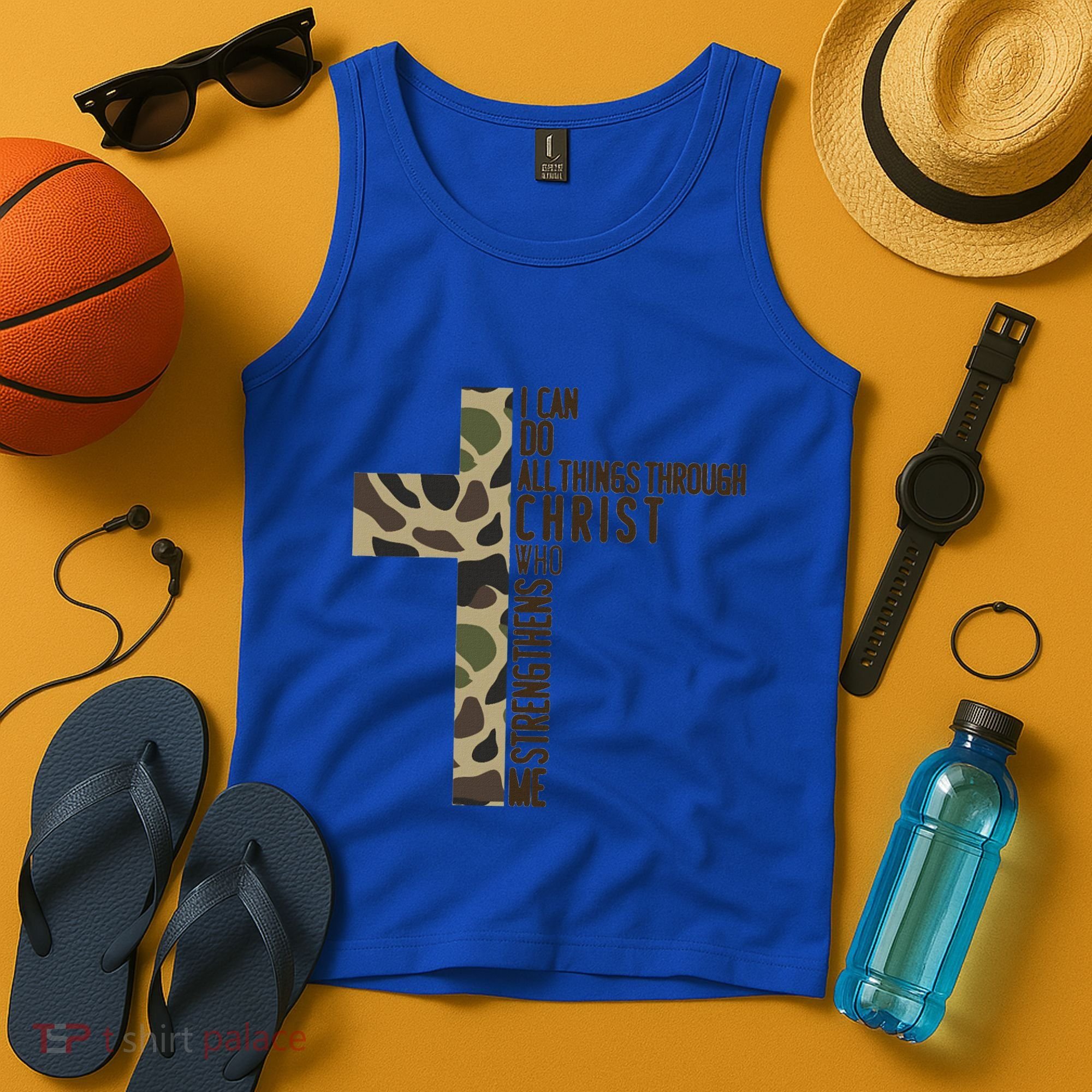 I Can Do All Things Through Christ Who Strengthens Me Camo Tank Top
