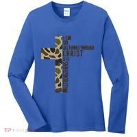 I Can Do All Things Through Christ Who Strengthens Me Camo Women's Long Sleeve Shirt thumb 0