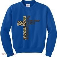 I Can Do All Things Through Christ Who Strengthens Me Camo Kids Sweatshirt thumb 0