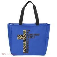 I Can Do All Things Through Christ Who Strengthens Me Camo Tote Bag thumb 0