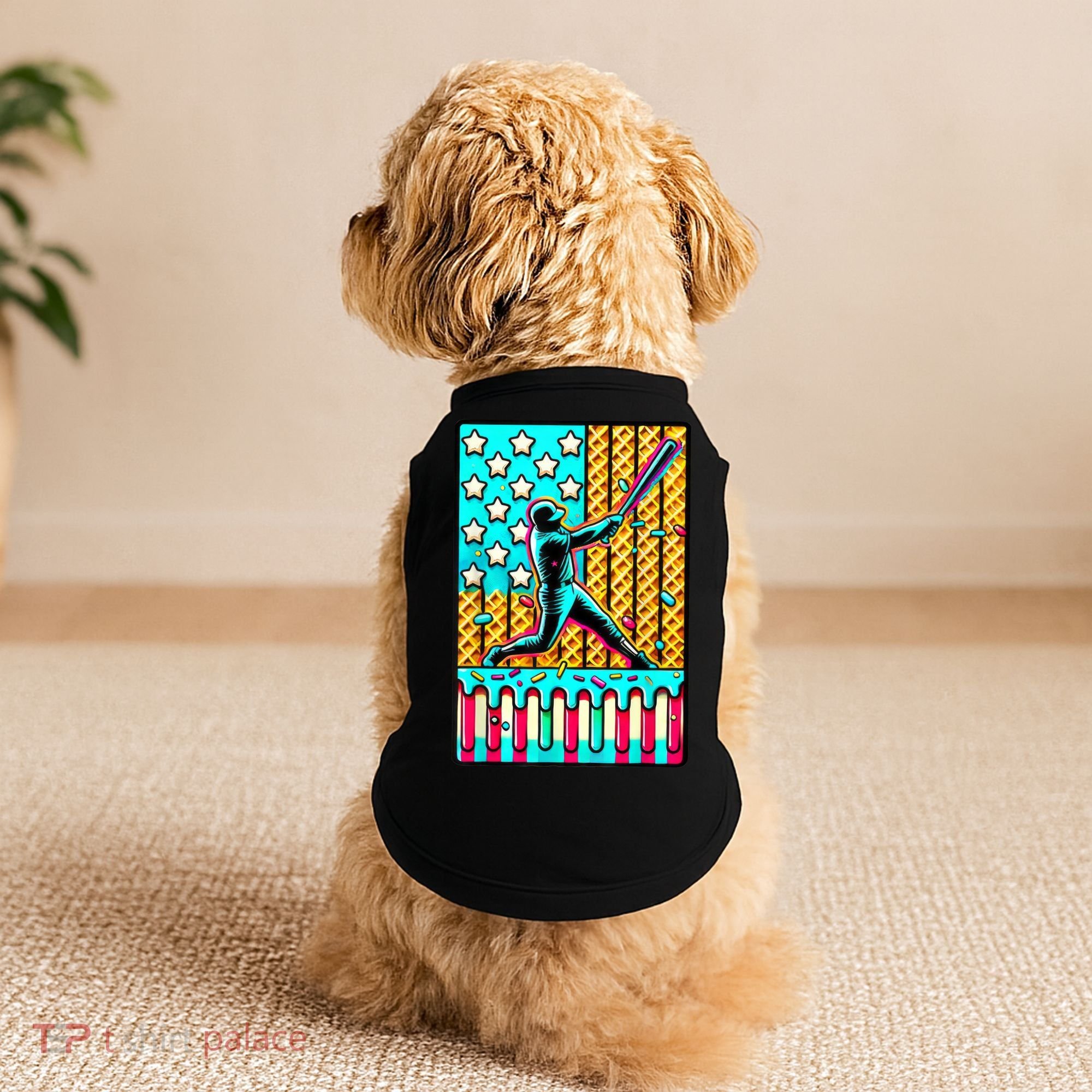 Ice Cream Drip Baseball Stuff Drip For Boy American Flag  Doggie Tank