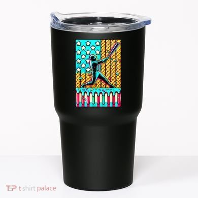 Ice Cream Drip Baseball Stuff Drip For Boy American Flag  Tumbler