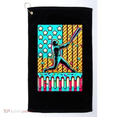 Ice Cream Drip Baseball Stuff Drip For Boy American Flag  Golf Towel