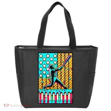 Ice Cream Drip Baseball Stuff Drip For Boy American Flag  Tote Bag