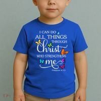 I Can Do All Things Through Christ Who Strengthens Me Butterfly Art Toddler T-Shirt thumb 2