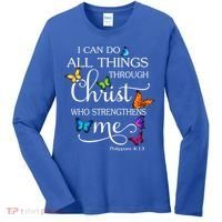 I Can Do All Things Through Christ Who Strengthens Me Butterfly Art Women's Long Sleeve Shirt thumb 0