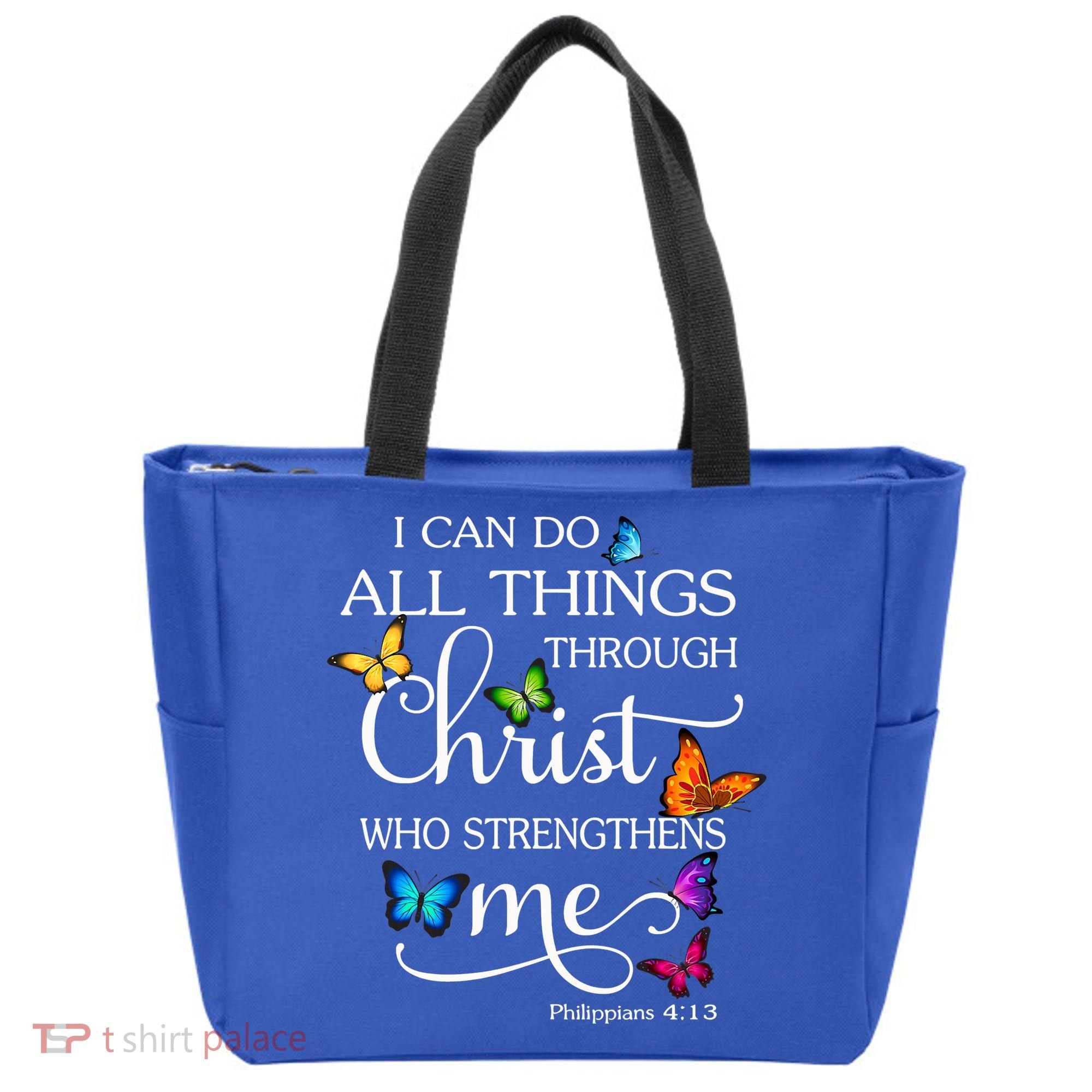 I Can Do All Things Through Christ Who Strengthens Me Butterfly Art Tote Bag