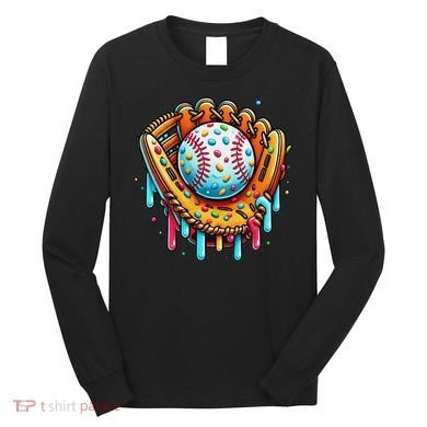 Ice Cream Drip Baseball Stuff Baseball Drip For Long Sleeve Shirt