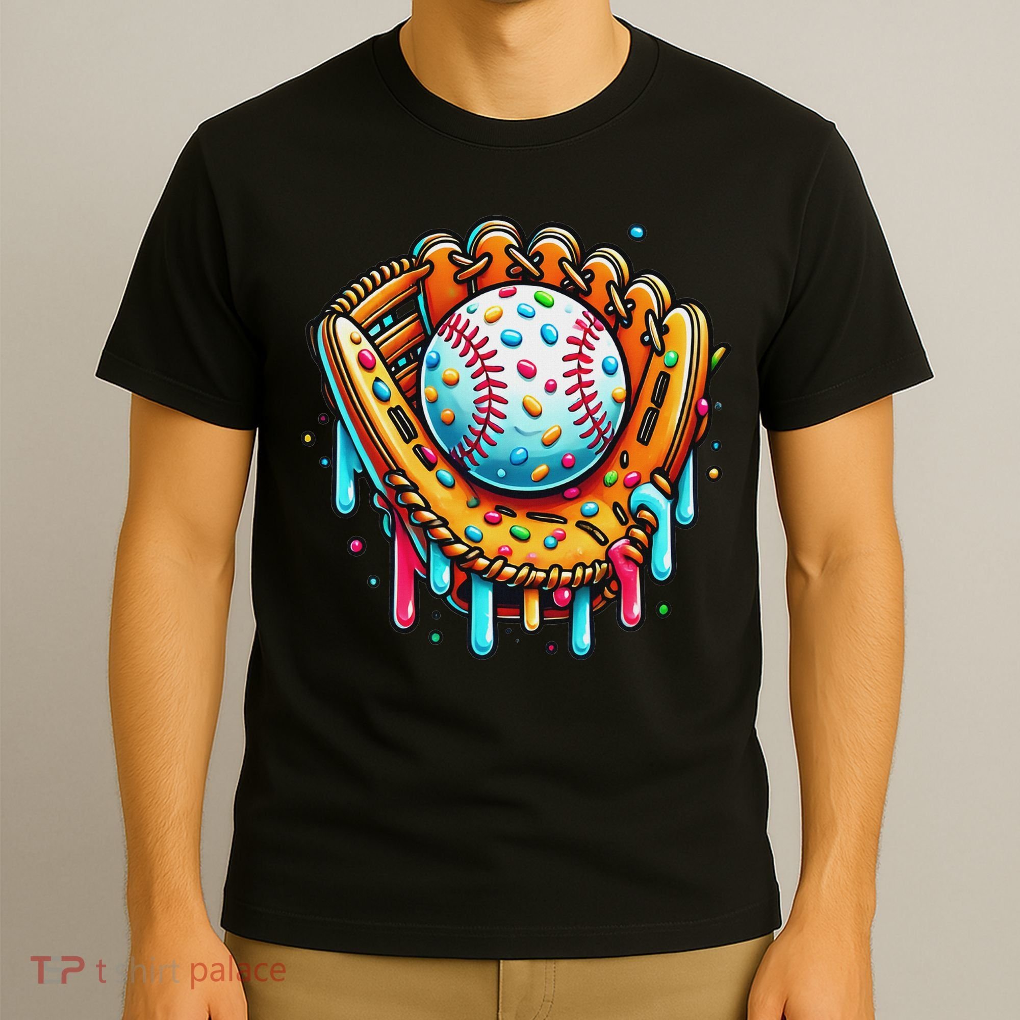 Ice Cream Drip Baseball Stuff Baseball Drip For T-Shirt