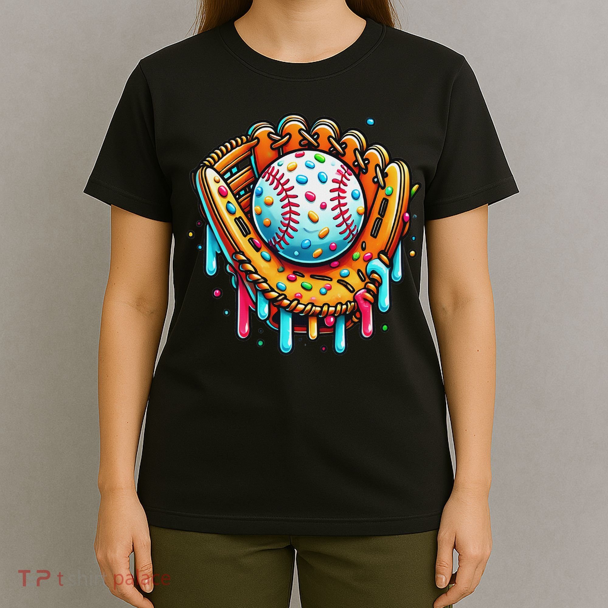 Ice Cream Drip Baseball Stuff Baseball Drip For T-Shirt