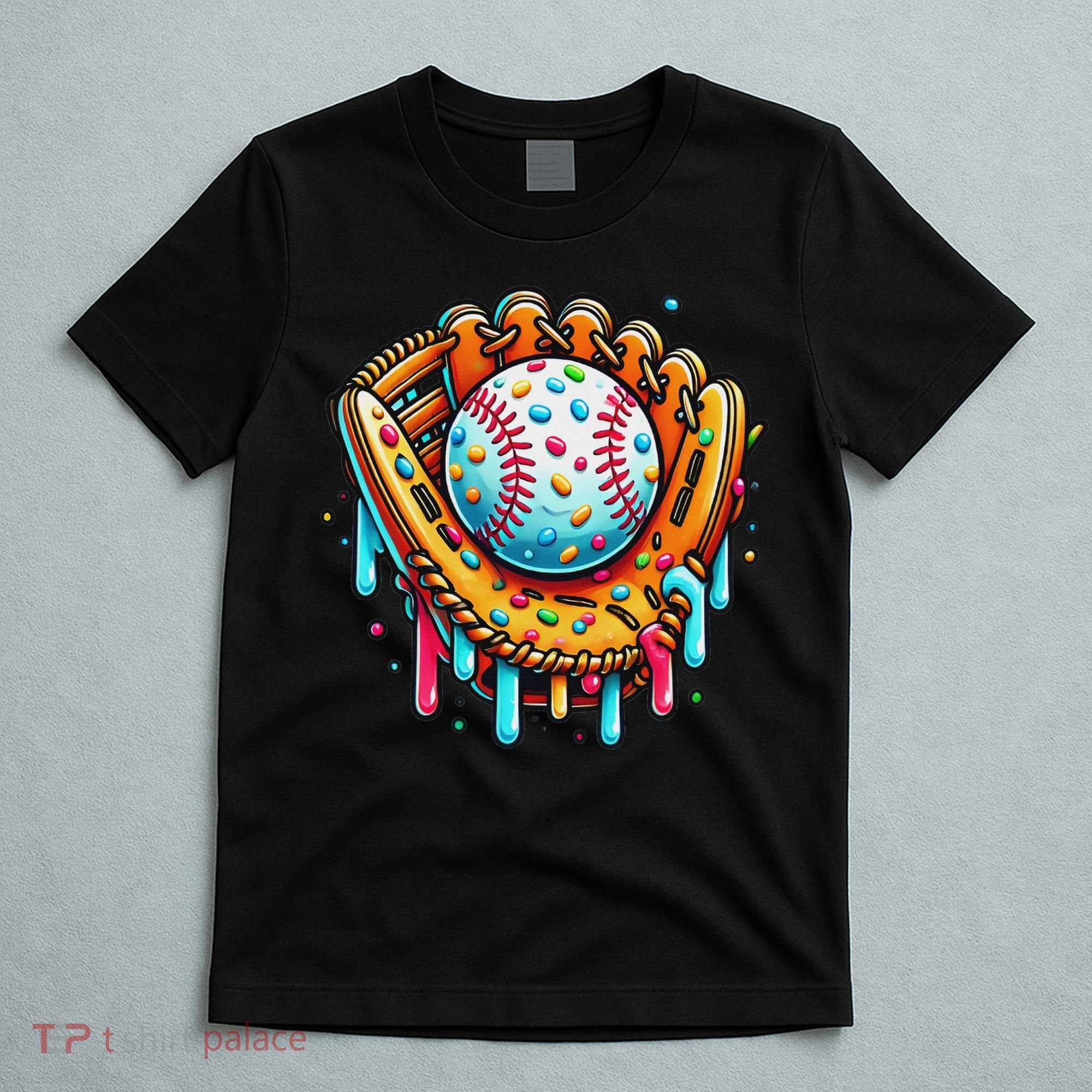 Ice Cream Drip Baseball Stuff Baseball Drip For T-Shirt