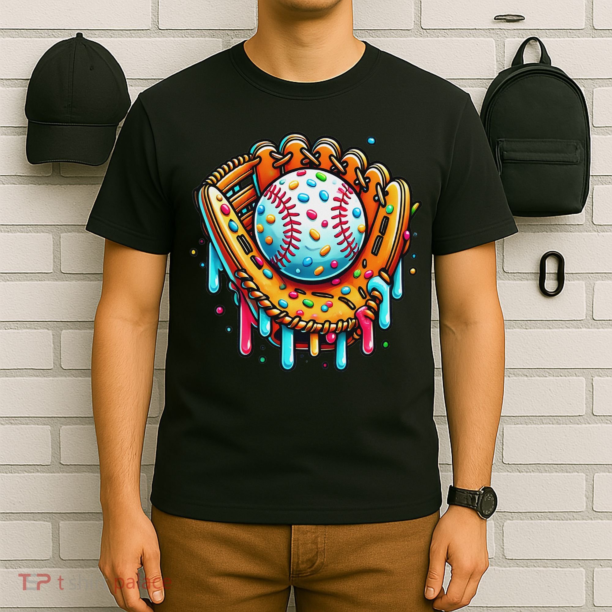 Ice Cream Drip Baseball Stuff Baseball Drip For T-Shirt