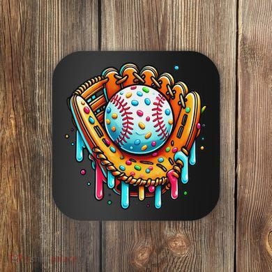 Ice Cream Drip Baseball Stuff Baseball Drip For Coaster