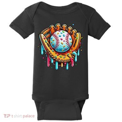 Ice Cream Drip Baseball Stuff Baseball Drip For Baby Bodysuit