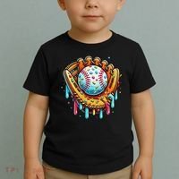 Ice Cream Drip Baseball Stuff Baseball Drip For Toddler T-Shirt thumb 2