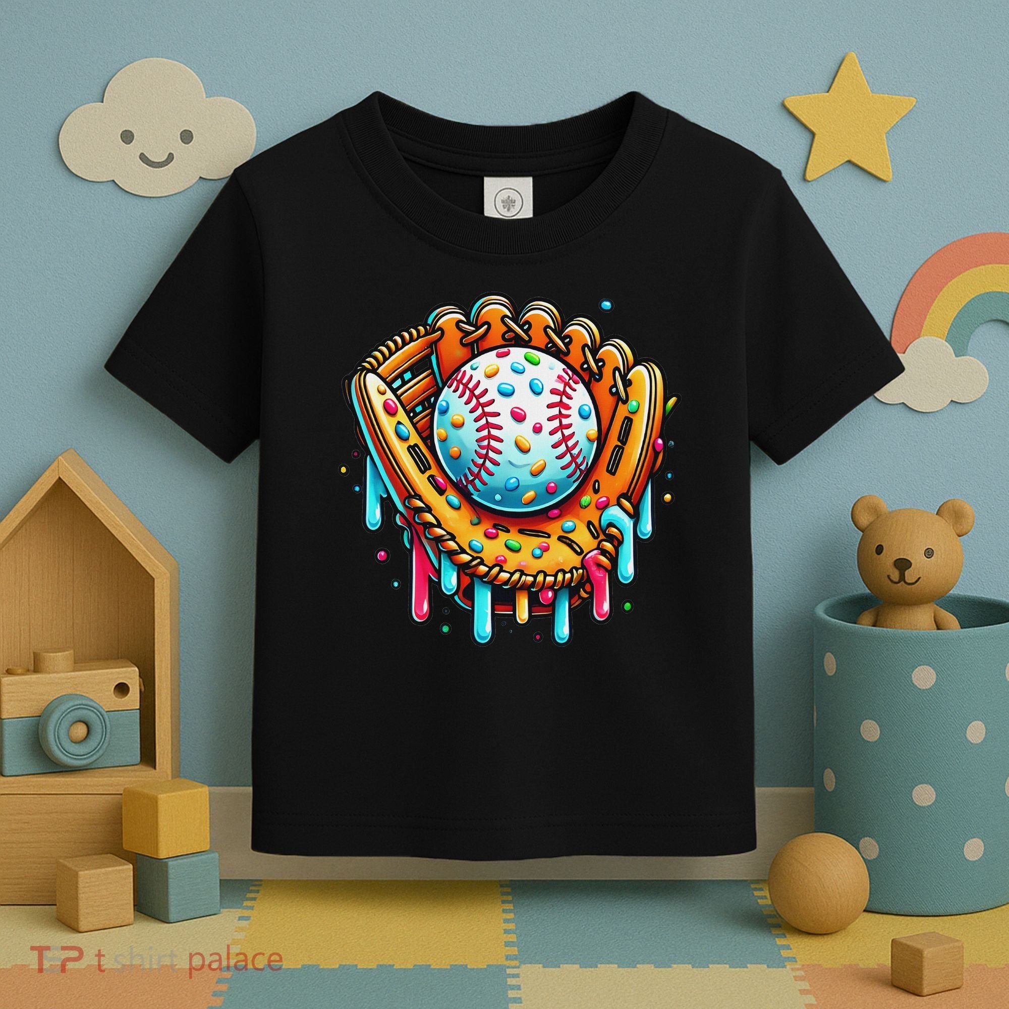 Ice Cream Drip Baseball Stuff Baseball Drip For Toddler T-Shirt